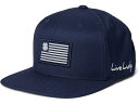 (取寄) ブラッククローバー アメリカン ブルー フラッツ ブリム アジャスタブル ハット Black Clover American Blue Flat Brim Adjustable Hat Navy Hat/Silver/Navy Hd American Flag Patch