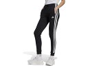 (取寄) アディダス レディース 3ストライプ フリース カフド パンツ adidas women 3-Stripes Fleece Cuffed Pants Black/White 1(4)