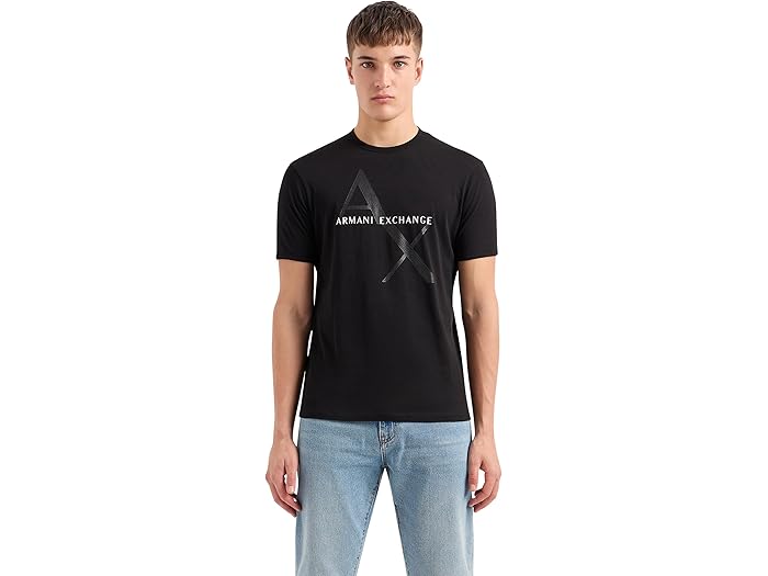 () ޡ˥  åȥ 㡼 Armani Exchange men Cotton Jersey Blac...
