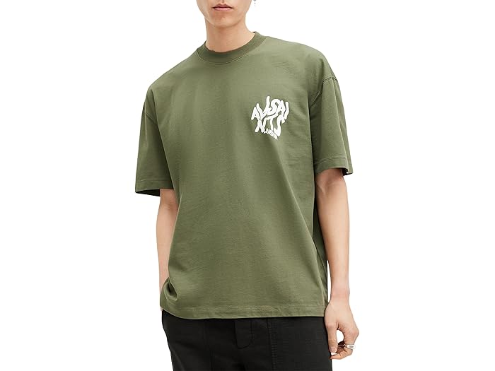 () 륻   硼 ꡼ 롼 AllSaints men Orlando Short Sleeve Crew Eden Green