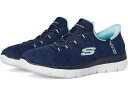 (取寄) スケッチャーズ レディース サミッツ エブリデイ セット ハンズ フリー スリップ-インス SKECHERS women Summits Everyday Set Hands Free Slip-INS Navy Aqua