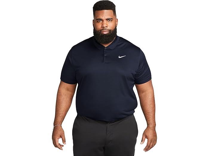 楽天スウィートラグ（取寄） ナイキ メンズ ドライ-フィット ビクトリー ソリッド ゴルフ ポロ Nike men Dri-FIT Victory Solid Golf Polo Obsidian/White