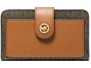 (取寄) マイケルコース レディース MK チャーム ミディアム タブ ポケット バイフォールド MICHAEL Michael Kors women Mk Charm Medium Tab Pocket Bifold Brown/Acorn