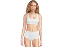 (取寄) カルバンクライン アンダーウェア レディース コットン モーダル ストレッチ リブ ライトリー ライン ブラレット Calvin Klein Underwear women Cotton Modal Stretch Rib Lightly Lined Bralette White(4)