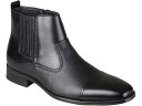 (取寄) バンス メンズ アレックス チェルシー ブーツ Vance Co. men Alex Chelsea Boot Black Faux Leather