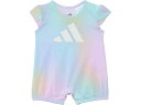 (取寄) アディダス キッズ ガールズ AOP ショーティ ロンパー (インファント) adidas Kids girls Aop Shortie Romper (Infant) Semi Flash Aqua