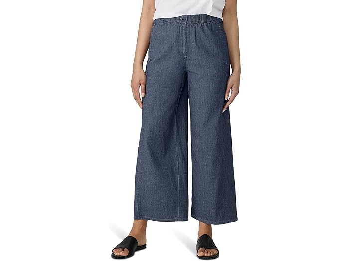 () ꡼ եå㡼 ǥ 磻 󥯥 ѥ Eileen Fisher women Wide Ankle Pants Denim