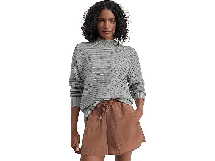 () С꡼ ǥ ե ˥å 롼 Varley women Franco Knit Crew Green Mileu