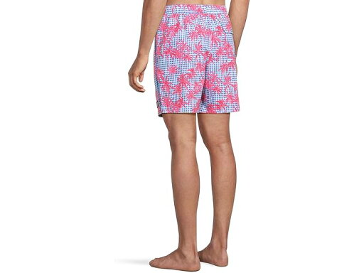 (取寄) ヴィンヤードヴァインズ メンズ 7 プリンテッド パイプド チャッピー トランクス Vineyard Vines men 7" Printed Piped Chappy Trunks Pink Wave