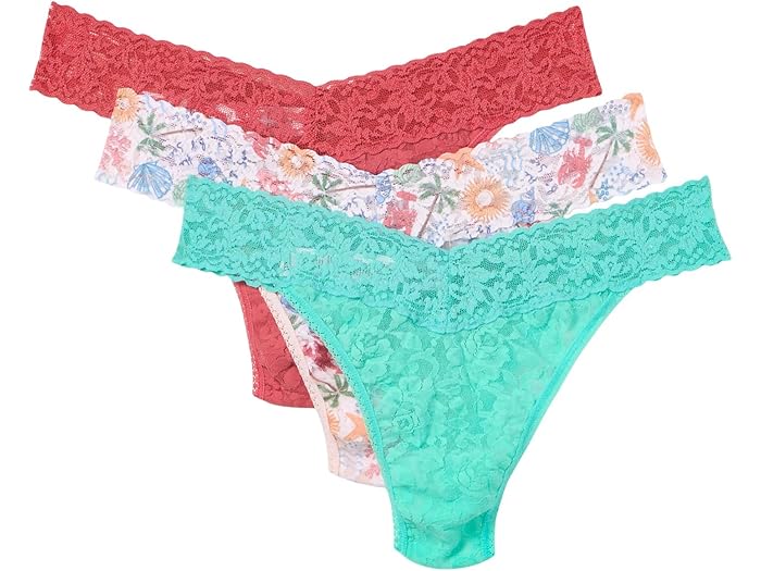 (取寄) ハンキー パンキー レディース シグニチャー レース オリジナル ライズ トング 3-パック Hanky Panky women Signature ...