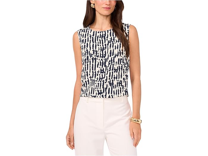 (取寄) ヴィンスカムート レディース クルー ネック タンク ブラウザ Vince Camuto women Crew Neck Tank Blouse Classic Navy