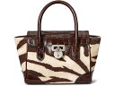 (取寄) ローレン ラルフローレン レディース ゼブラ-プリント キャンバス スモール タンナー サッチェル Lauren Ralph Lauren women Zebra-Print Canvas Small Tanner Satchel Zebra/Dark Hickory