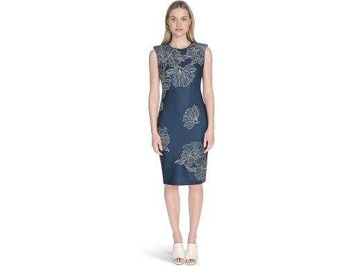 (取寄) カルバンクライン レディース スキューバ キャップ スリーブ フローラル プリンテッド シィース Calvin Klein women Scuba Cap Sleeve Floral Printed Sheath Indigo/Antique White (取寄) カルバンクライン レディース スキューバ キャップ スリーブ フローラル プリンテッド シィース Calvin Klein women Scuba Cap Sleeve Floral Printed Sheath Indigo/Antique White