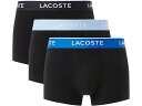 (取寄) ラコステ メンズ 3-パック ストレッチ コットン トランクス Lacoste men 3-Pack Stretch Cotton Trunks Black/Blue/Dark Grey