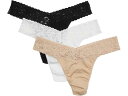 (取寄) ハンキー パンキー レディース オーガニック コットン オリジナル ライズ トング W/ レース 3-パック Hanky Panky women Or...