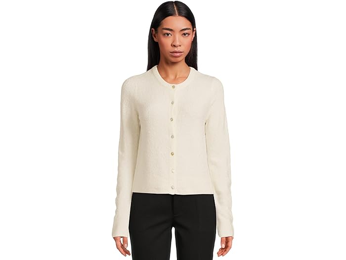 (取寄) ヴィンス レディース ソフト ブークル カーディガン Vince women Soft Boucle Cardigan Off White