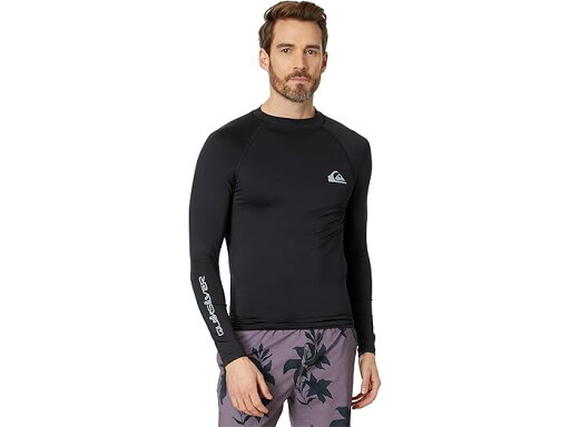 (取寄) クイックシルバー メンズ エブリデイ UPF50 ロング スリーブ ラッシュガード Quiksilver men Everyday UPF50 Long Sleeve Rashguard Black