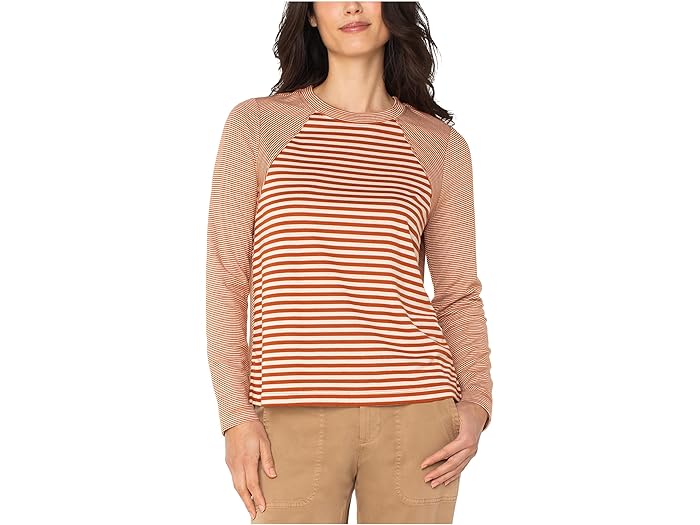 (取寄) リバプールロサンゼルス レディース ロング スリーブ クルー ネック ニット トップ ウィズ シー..