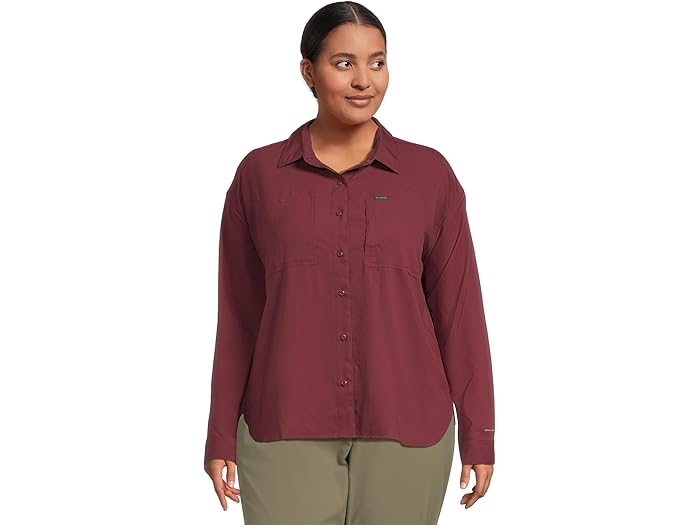 (取寄) コロンビア レディース プラス サイズ シルバー リッジ ユーティリティ ロング スリーブ シャツ Columbia women Plus Size Silver Ridge Utility Long Sleeve Shirt Rich Wine