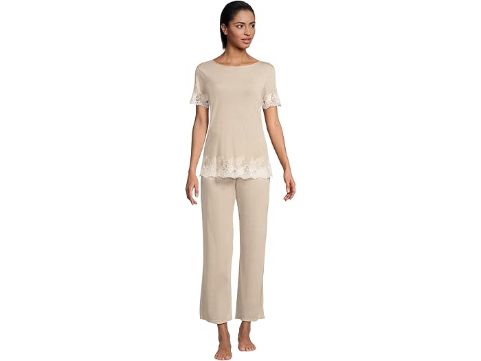 (取寄) ナトリ レディース ラグゼ シャングリ-ラ ショート スリーブ Pj セット Natori women Luxe Shangri-La Short Sleeve PJ Set Heather Cashmere