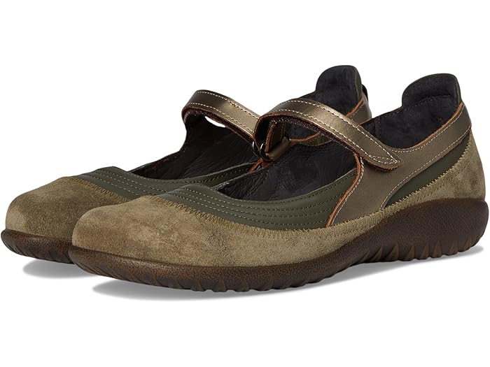 (���) �ʥ��� ��ǥ����� ���쥤 Naot women Kirei Soft Green Leather/Hunter Green Suede/Pewter...