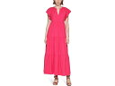(取寄) カルバンクライン レディース フラッター スリーブ ガーゼ ミディ ドレス Calvin Klein women Flutter Sleeve Gauze Midi Dress Lipstick