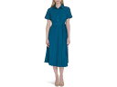 (取寄) カルバンクライン レディース コミューター プリーツ シャツ ドレス Calvin Klein women Commuter Pleated Shirt Dress Cypress