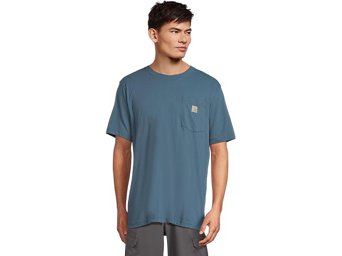 (取寄) カーハート メンズ リラックスド-フィット フィット ライトウェイト ショートスリーブ ポケット シー グラフィック Tシャツ Carhartt men Relaxed Fit Lightweight Short-Sleeve Pocket C Graphic T-Shirt Storm Blue