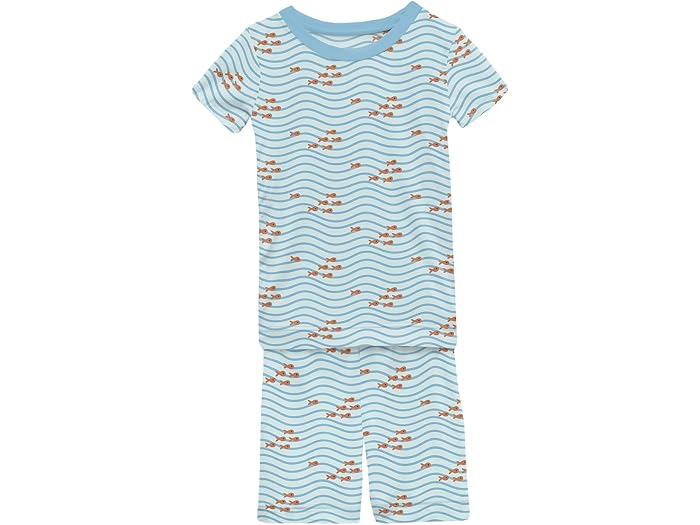 (取寄) キッキー パンツ キッズ キッズ プリント ショート スリーブ パジャマ セット ウィズ ショーツ (トドラー/リトル キッド/ビッグ キッド) Kickee Pants Kids kids Print Short Sleeve Pajama Set with Shorts (Toddler/Little Kid/Big Kid) Fresh Air Little Fishy