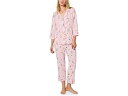 (取寄) ベッドヘッドパジャマズ レディース 3/4 スリーブ クラシック ストレッチ ジャージ クロップド Pj セット Bedhead PJs women ...