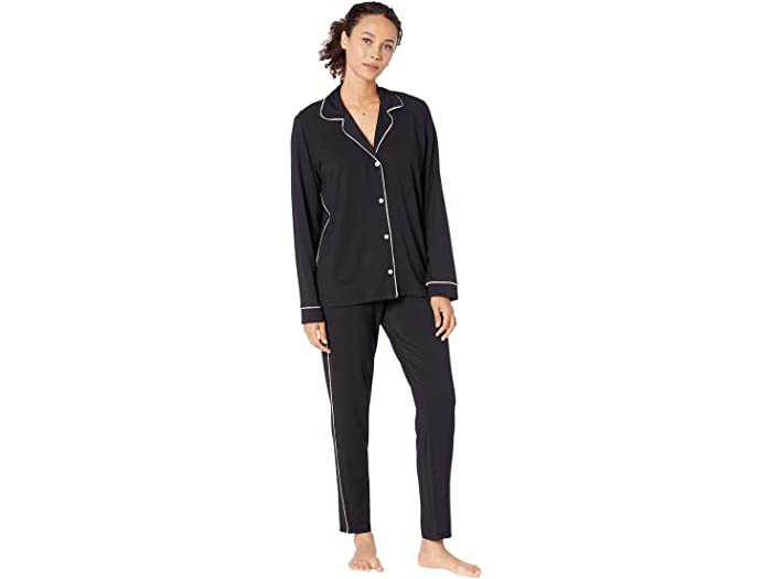 (取寄) エバージェイ ジゼル スリム タキシード パジャマ セット Eberjey Gisele Slim Tuxedo Pajama Set Black/Sorbet