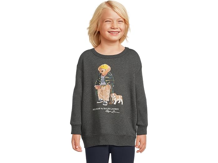 (取寄) ラルフローレン キッズ ボーイズ ポロ ベアー ヘザード フリース スウェットシャツ (トドラー/リトル キッド) Polo Ralph Lauren Kids boys Polo Bear Heathered Fleece Sweatshirt (Toddler/Little Kid) Windsor Heather