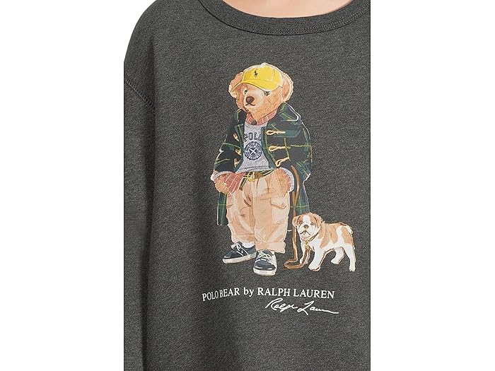(取寄) ラルフローレン キッズ ボーイズ ポロ ベアー ヘザード フリース スウェットシャツ (トドラー/リトル キッド) Polo Ralph Lauren Kids boys Polo Bear Heathered Fleece Sweatshirt (Toddler/Little Kid) Windsor Heather