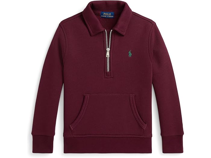 (取寄) ラルフローレン キッズ ボーイズ フリース クォーター-ジップ プルオーバー (トドラー/リトル キッド) Polo Ralph Lauren Kids boys Fleece Quarter-Zip Pullover (Toddler/Little Kid) Classic Wine