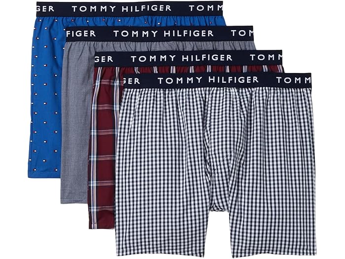 (取寄) トミーヒルフィガー メンズ ウーブン コットン ボクサー 4-パック Tommy Hilfiger men Woven Co..