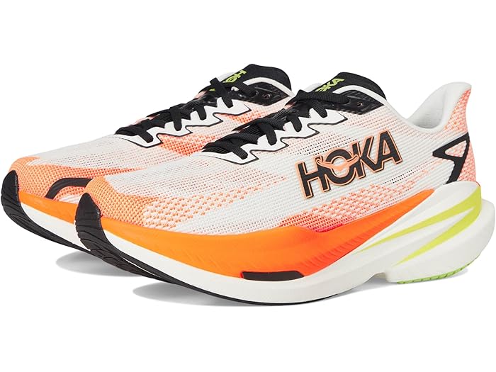 楽天スウィートラグ（取寄） ホカオネオネ メンズ マッハ X 3 Hoka men Mach X 3 White/Neon Tangerine