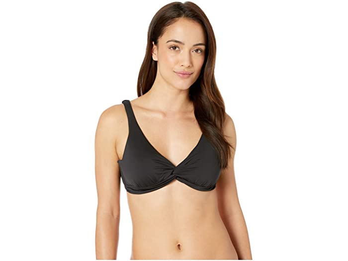 (取寄) トミーバハマ レディース パール アンダーワイヤー オーバー ショルダー ツイスト フロント ブラ Tommy Bahama women Pearl Underwire Over the Shoulder Twist Front Bra Black