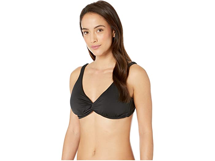 (取寄) トミーバハマ レディース パール アンダーワイヤー オーバー ショルダー ツイスト フロント ブラ Tommy Bahama women Pearl Underwire Over the Shoulder Twist Front Bra Black