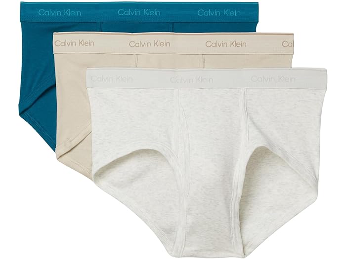 楽天スウィートラグ（取寄） カルバンクライン アンダーウェア メンズ コットン クラシックス 3-パック ブリーフ Calvin Klein Underwear men Cotton Classics 3-Pack Brief Snow Heather/Teal Marine/Oyster Gray