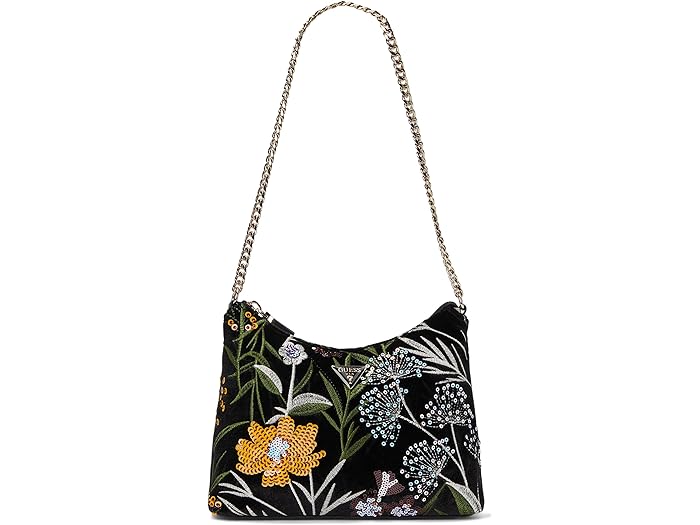 (取寄) ゲス レディース トップ ジップ ショルダー バッグ GUESS women Zalina Top Zip Shoulder Bag Black Multi