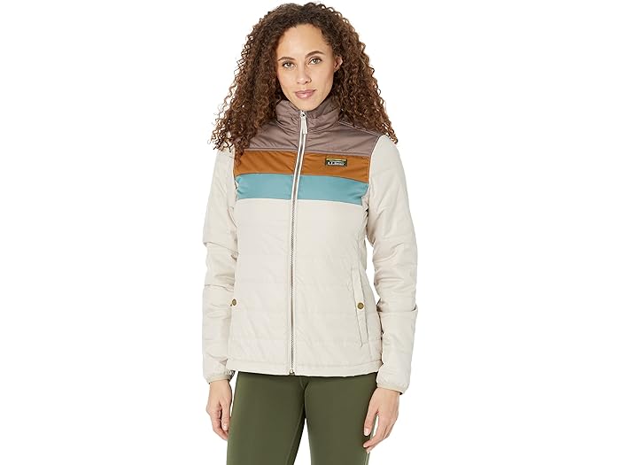 (取寄) エルエルビーン レディース マウンテン クラシック パファー ジャケット カラーブロック L.L.Bean women Mountain Classic Puffer Jacket Color-Block Taupe Brown/Gray Birch