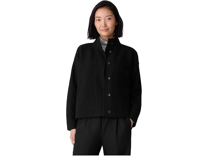 (取寄) アイリーン フィッシャー レディース ライトウェイト ボイルド ウール スタンド カラー ジャケ..