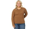 (取寄) メイドウェル レディース プラス ブラッシュ ジャージ ルーシュド ロング-スローブ ティー Madewell women Plus Brushed Jersey Ruched Long-Sleeve Tee Pecan Shell