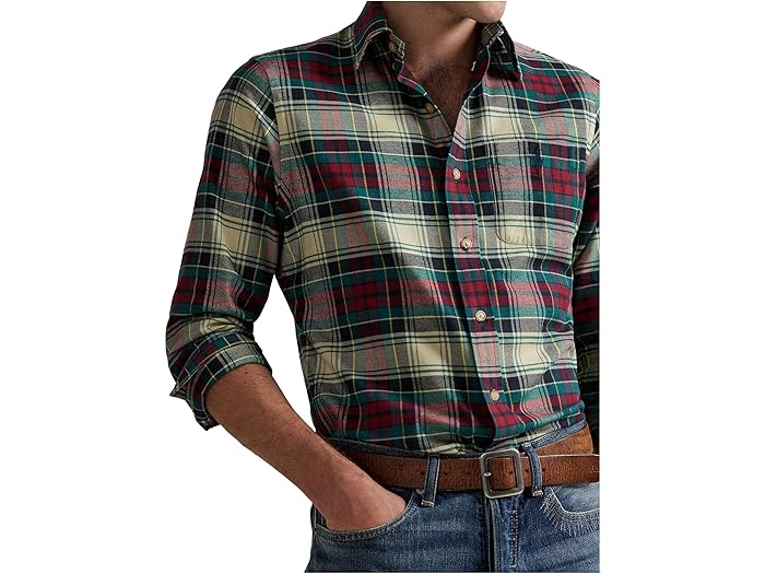 (取寄) ラルフローレン メンズ クラシック フィット プレイド パフォーマンス シャツ Polo Ralph Lauren men Classic Fit Plaid Performance Shirt 6988 Cream/Red Multicolor
