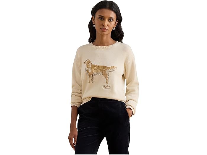 (取寄) ローレン ラルフローレン レディース ピティート インターシャ-ニット ゴールデン レトリバー ..