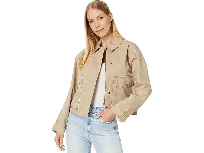 (取寄) メイドウェル レディース クロップド カーゴ ジャケット Madewell women Cropped Cargo Jacket Dark Oat