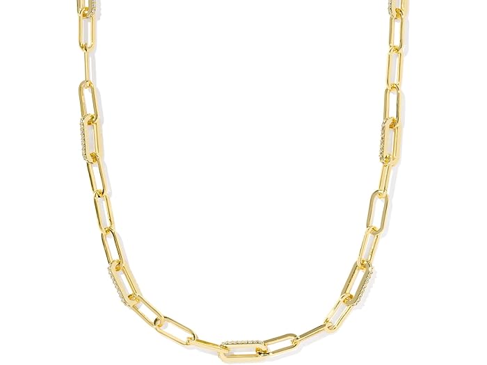 (取寄) ケンドラスコット レディース ベラ チェイン ネックレス Kendra Scott women Bella Chain Necklace Gold White CZ