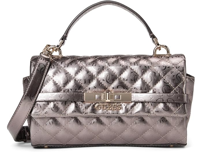 (取寄) ゲス レディース トップ ハンドル フラップ GUESS women Idra Top Handle Flap Pewter