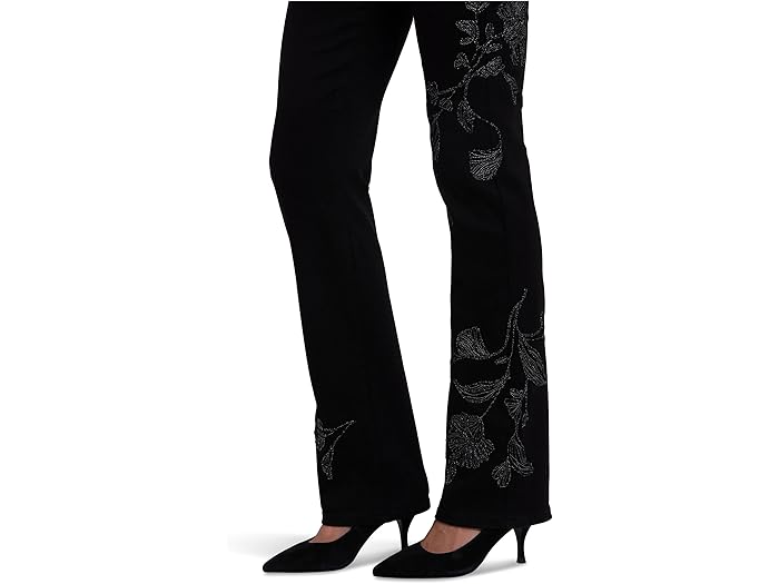 (取寄) エヌワイディージェイ レディース マリリン ストレート エンブロイダリー ジーンズ イン ブラック リンス NYDJ women Marilyn Straight Embroidery Jeans in Black Rinse Black Rinse