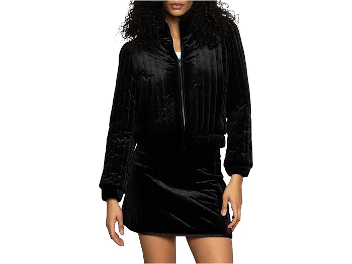 (取寄) サンクチュアリ レディース キルテッド ベルネット ジャケット Sanctuary women Quilted Velvet Jacket Black 1